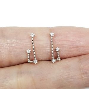 Sterling Silver Gemini Zodiac Earrings Constellation Birthday Earrings